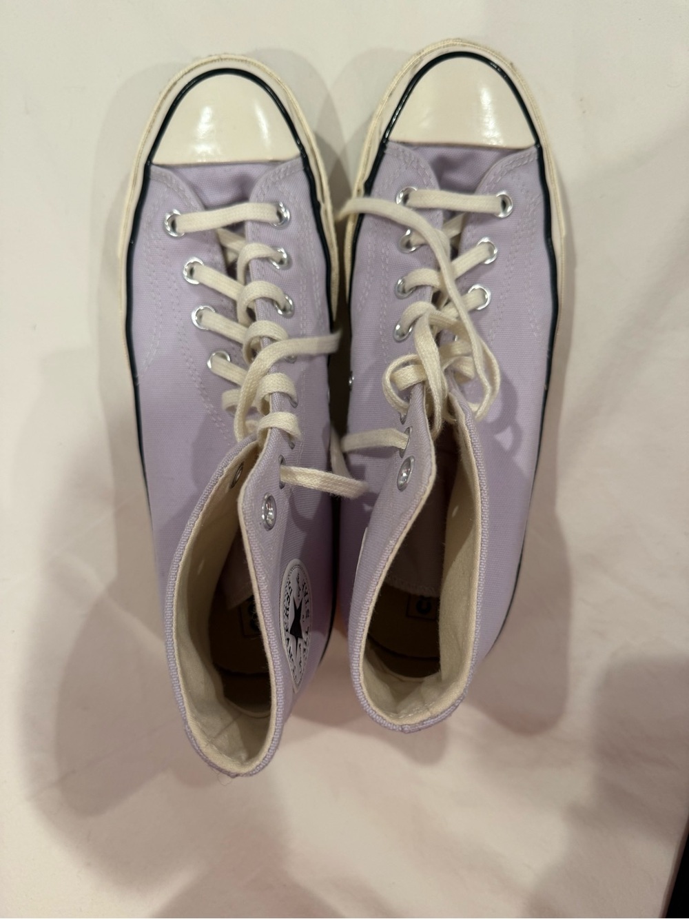 Classic High-Top Canvas Sneakers in Lavender